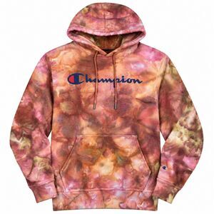 Champion Size Small Upcycled Tie Dye Hoodie Sweatshirt Earth Tones Brown